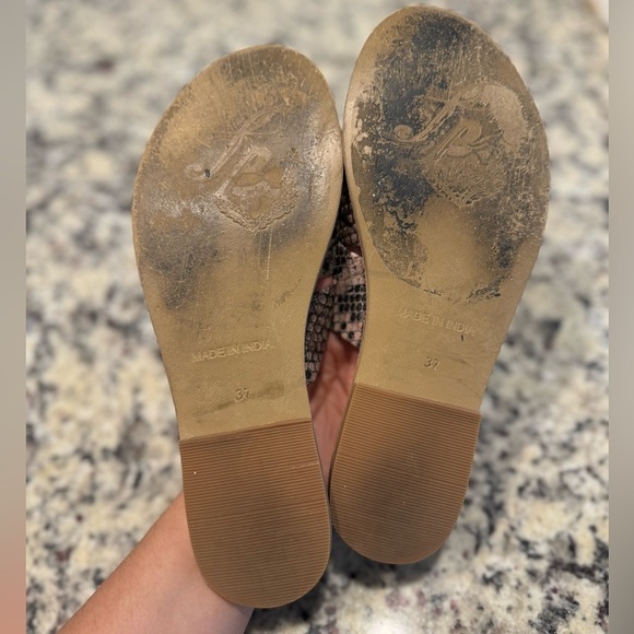 SOLD - Free People Brown Slide Sandals with Snakeskin Pattern - Picture 5 of 5